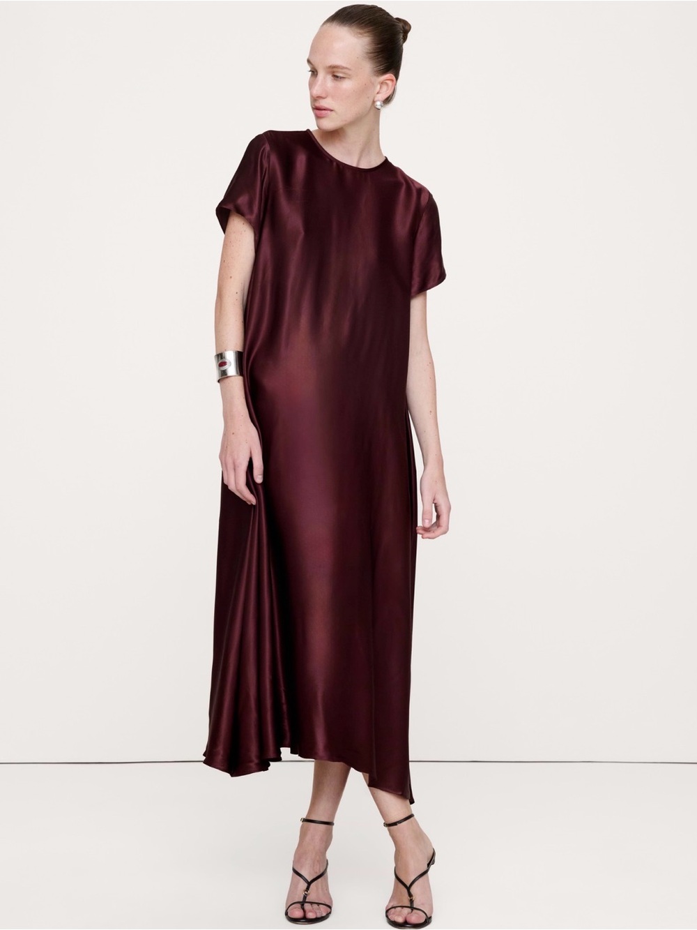 NWOT Banana Republic AURELIA ITALIAN SATIN TRAPEZE DRESS